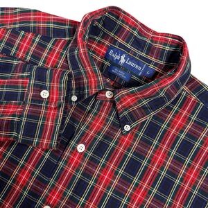 Ralph Lauren Blaire Men's Large Button-Down Shirt Multicolor‎ Plaid Pocket Pony